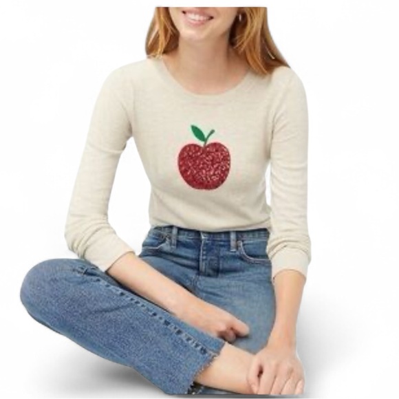 J. Crew Sweaters - I Crew Apple Sequence Sweater in Cream